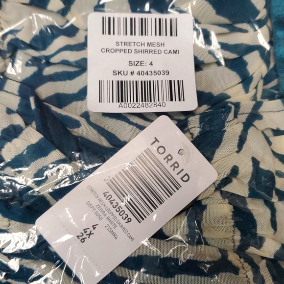 ❤️NWT VINTAGE TORRID CAMI - ZEBRA PRINT - WASHABLE MESH SHIRRED CROP - PLUS SIZE - Picture 8 of 16
